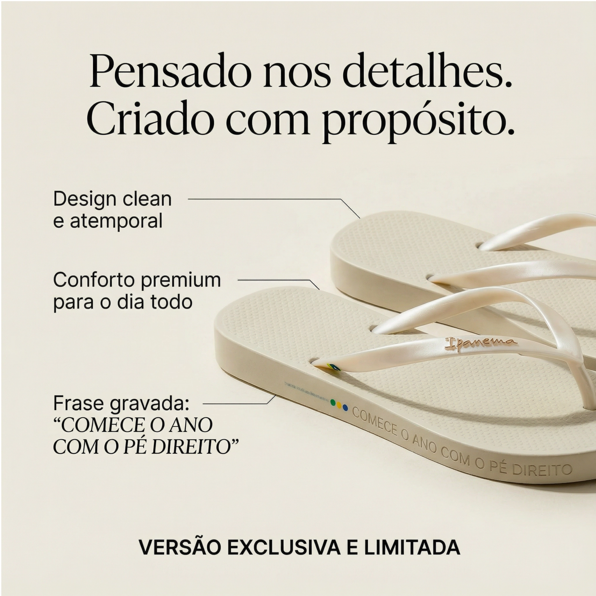 Frase gravada no chinelo